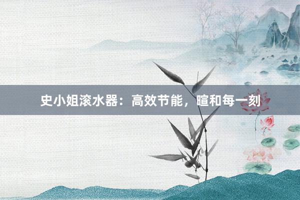 史小姐滚水器：高效节能，暄和每一刻