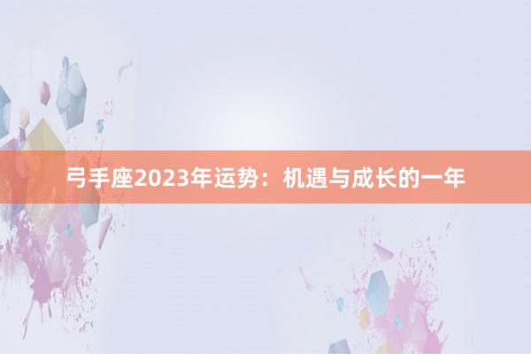弓手座2023年运势：机遇与成长的一年